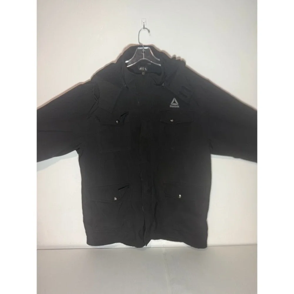 Reebok Black Full Zip Hooded Winter Jacket‎ Men Size Large Puffer Coat